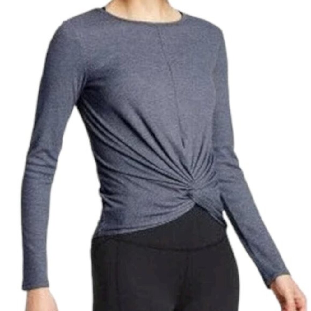 All In Motion Twist-Front Womens Grey Active Top XL